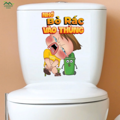 Miếng Dán, Hình dán Decal Trang Trí Bồn Cầu Toilet Moody Decor Chống Nước - Không Phai Màu - Ảnh 4