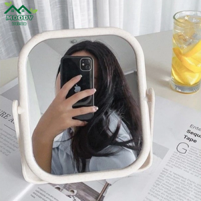 Gương để bàn lúa mạch có 2 mặt xoay 360 độ trang trí decor phòng đẹp - Moody Decor - Ảnh 3