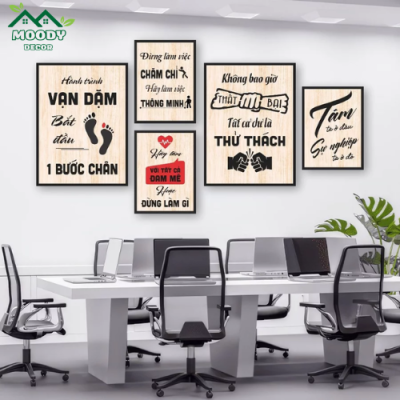 Slogan decor dán tường, tranh động lực trang trí bàn làm việc bộ 6 tấm - Ảnh 5