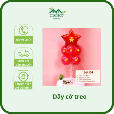 Bóng bay in sao vàng phục vụ ngày Quốc Khánh 2/9